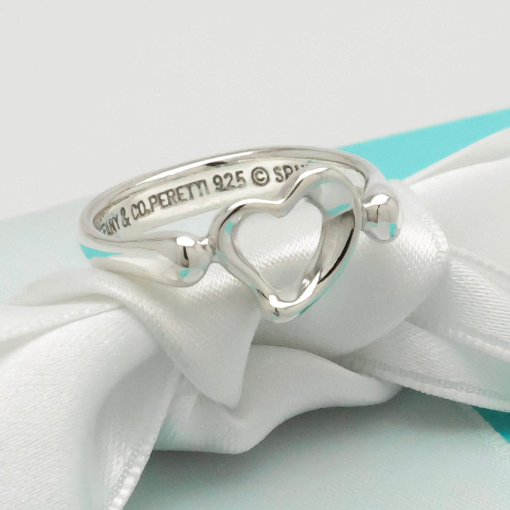 Tiffany & Co. Elsa Peretti Open Heart Ring Sterling Silver 925