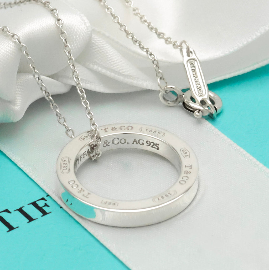 Tiffany & Co. Round Circle Pendant Necklace Sterling Silver 925