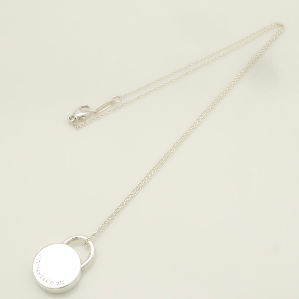Tiffany & Co. 1837 Round Lock Padlock Pendant Necklace Sterling Silver 925