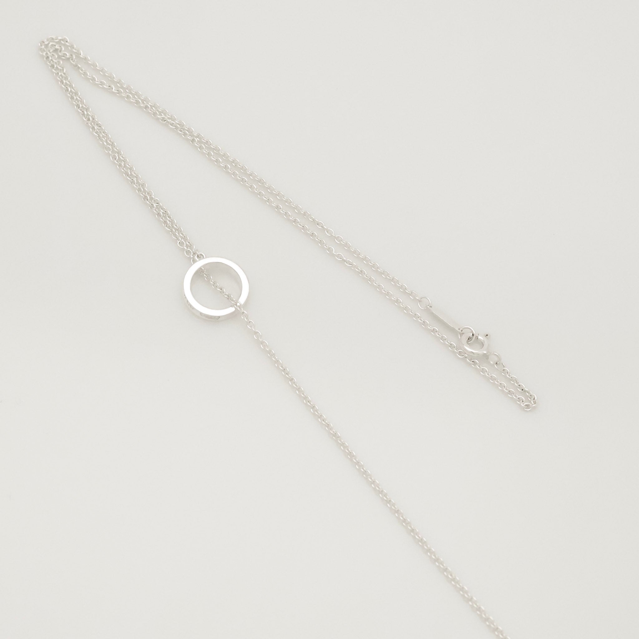 Tiffany & Co. 1837 Interlocking Circles Lariat Necklace Sterling Silver 925