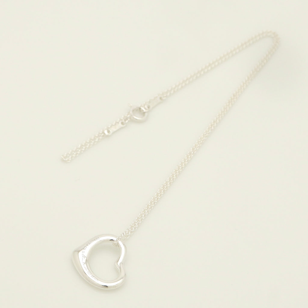 Tiffany & Co. Open Heart Pendant Necklace Sterling Silver 925