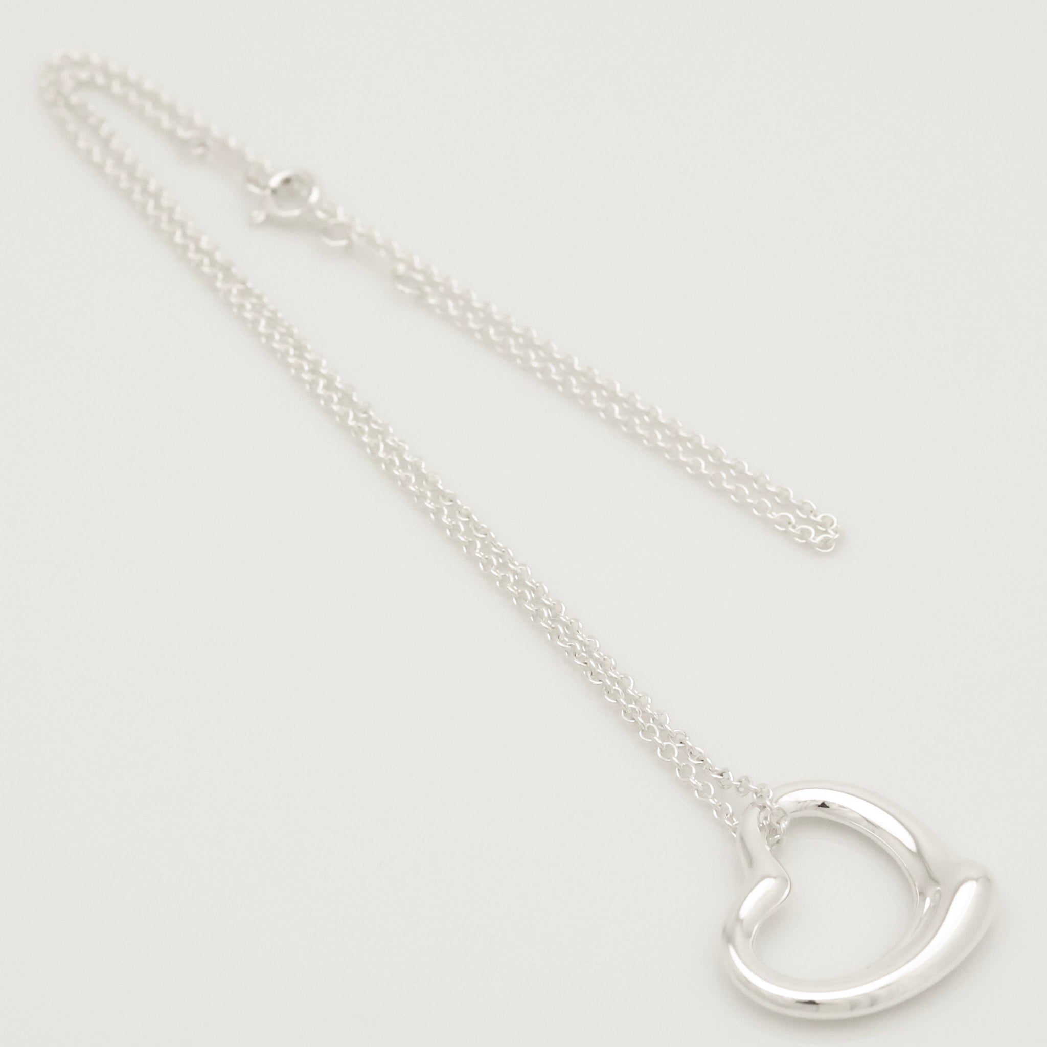 Tiffany & Co. Open Heart Pendant Necklace Sterling Silver 925