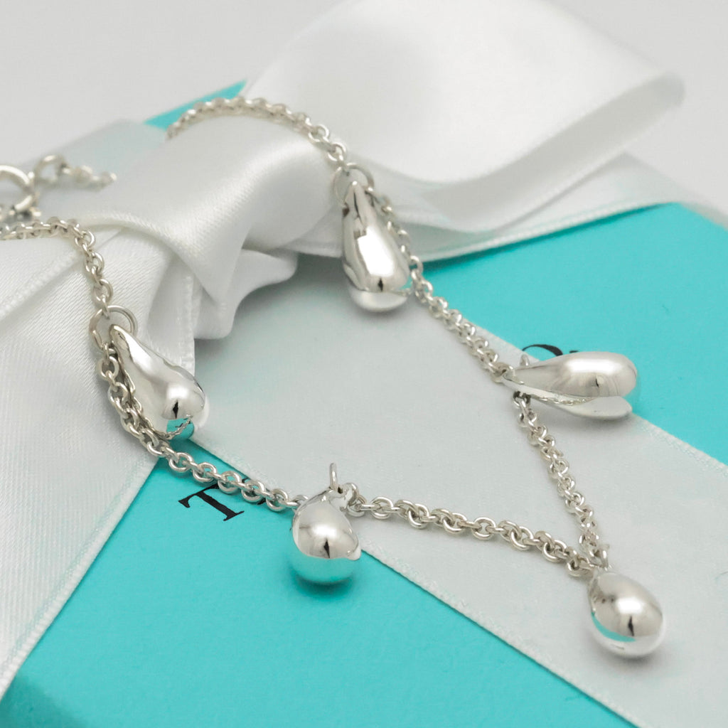 Tiffany & Co. Peretti Five 5 Teardrop Bracelet Sterling Silver 925