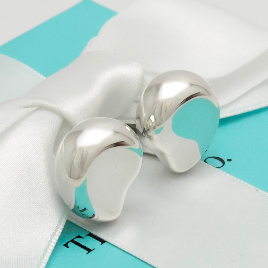  Tiffany & Co. Elsa Peretti Nugget Clip-On Earrings Sterling Silver 925 