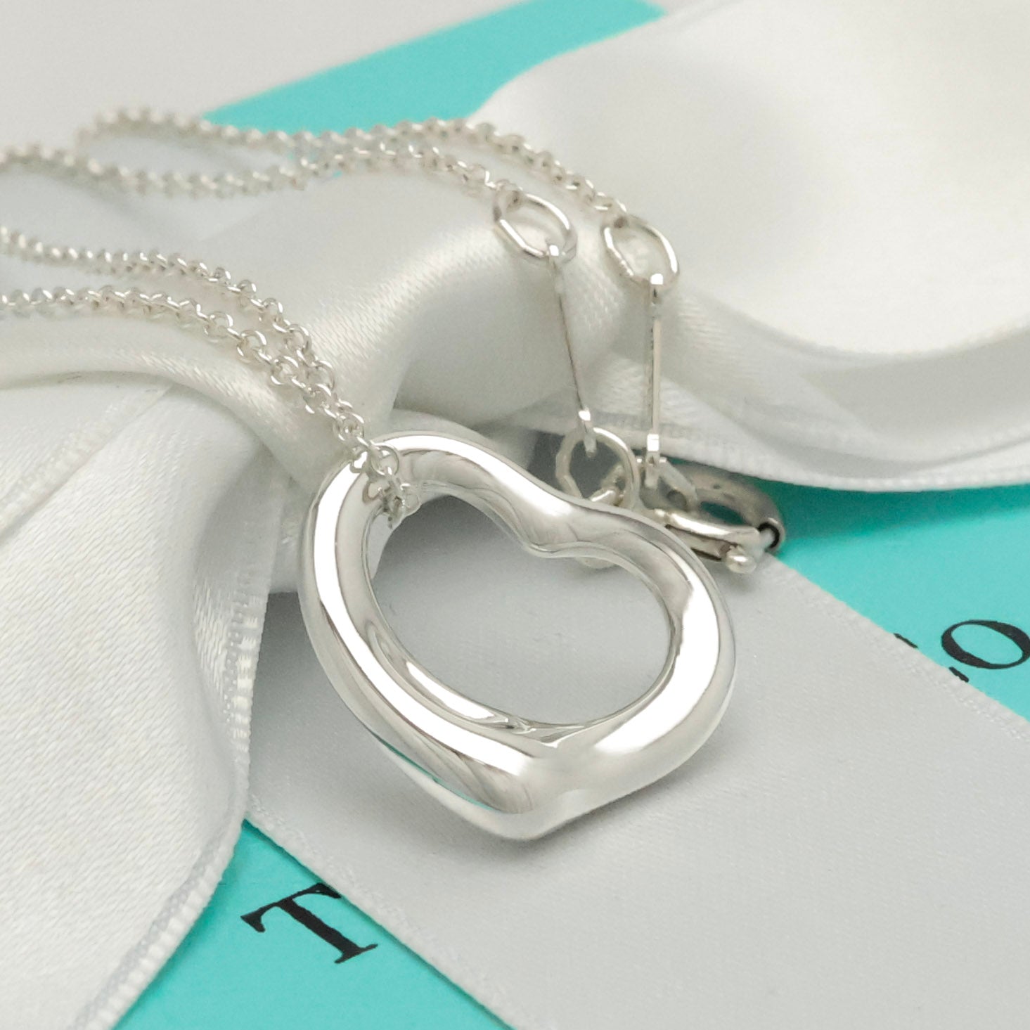 TIFFANY&Co. オープンハート 15mm エルサペレッティ ネックレス AG925