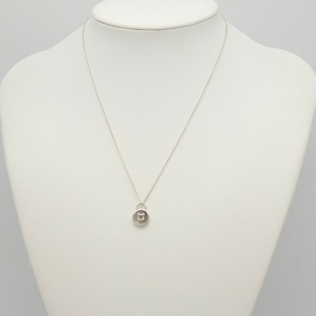 Tiffany & Co. Round Keyhole Lock Padlock Necklace Sterling Silver 925