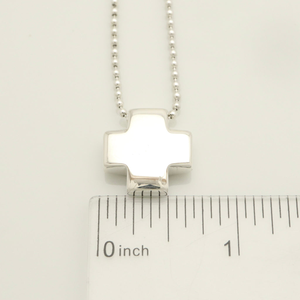 TIFFANY&Co. Roman cross Necklace Ball chain Sterling Silver 925 