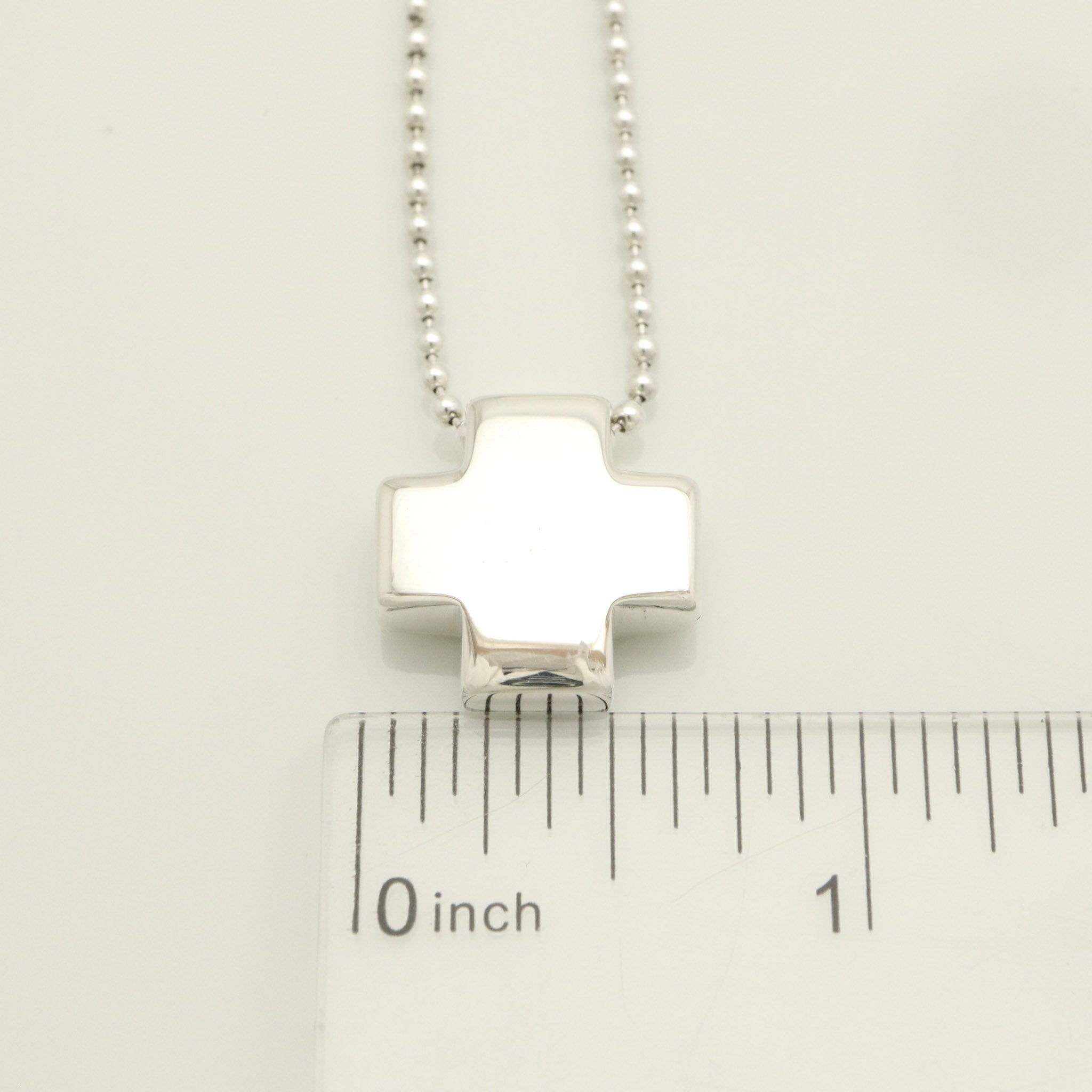 TIFFANY&Co. Roman cross Necklace Ball chain Sterling Silver 925 