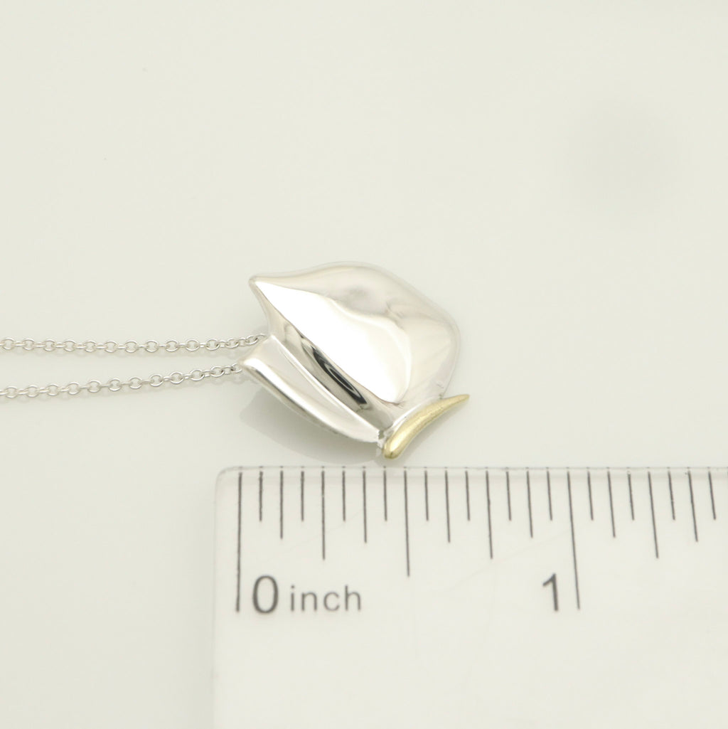  Tiffany & Co. Butterfly Pendant Necklace Sterling Silver 925 & 18K Gold 