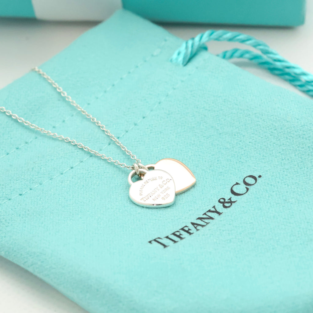 TIFFANY&Co. リターントゥ ティファニー スモール ダブル ハート タグ ルベドメタル ネックレス AG925