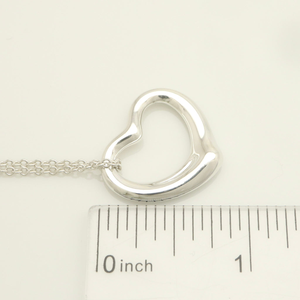 Tiffany & Co. Open Heart Pendant Necklace Sterling Silver 925