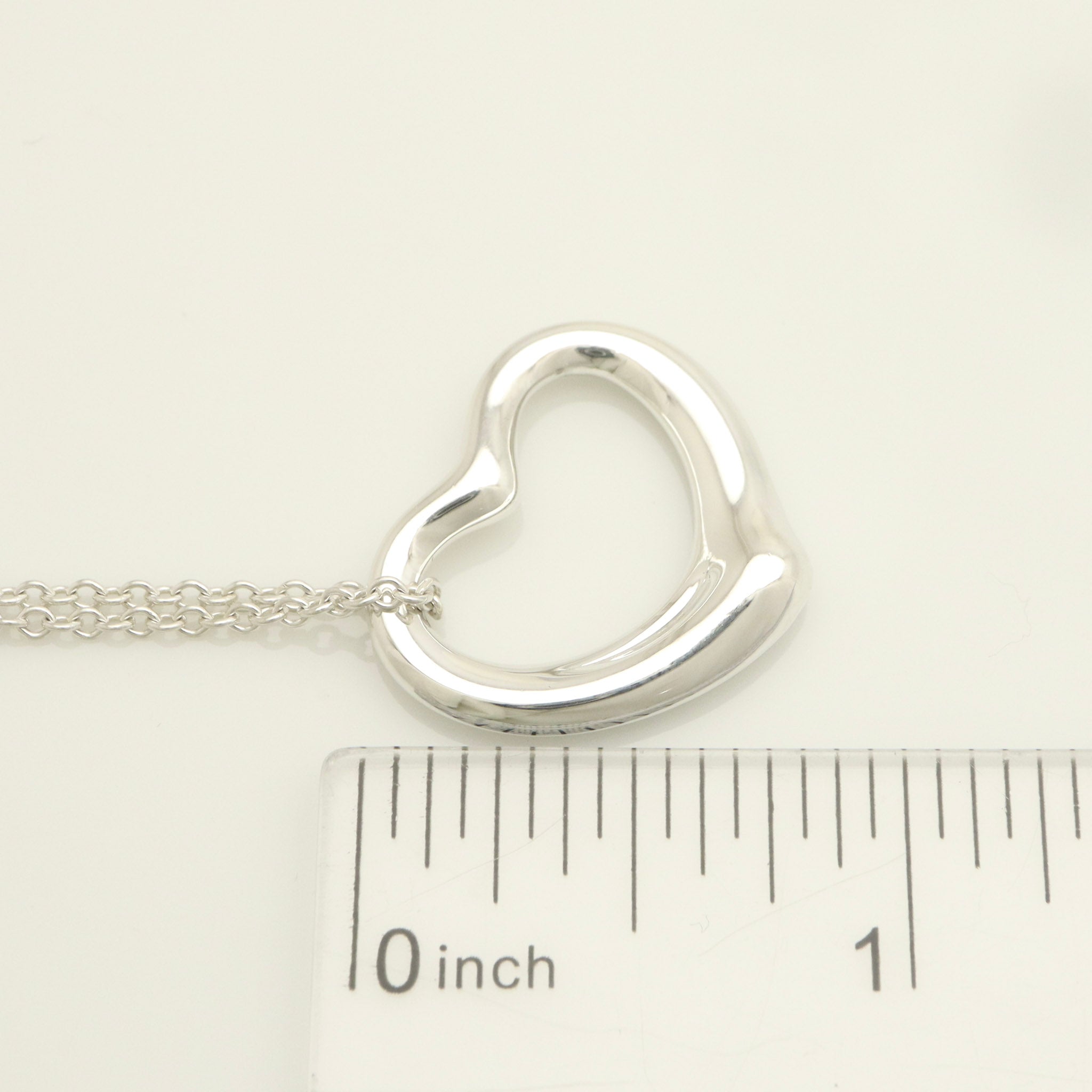 Tiffany & Co. Open Heart Pendant Necklace Sterling Silver 925