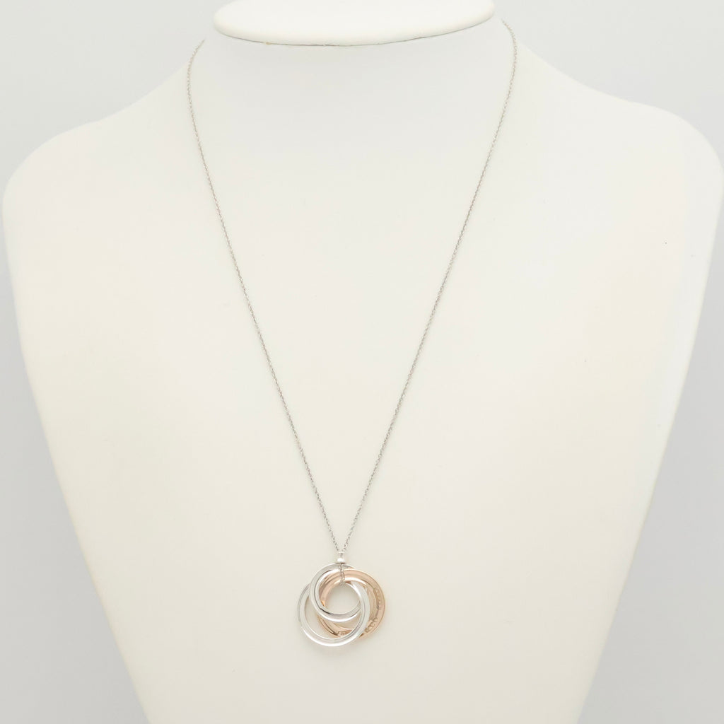 Tiffany & Co. 1837 Interlocking Circles Necklace  Sterling Silver 925 & Rubedo