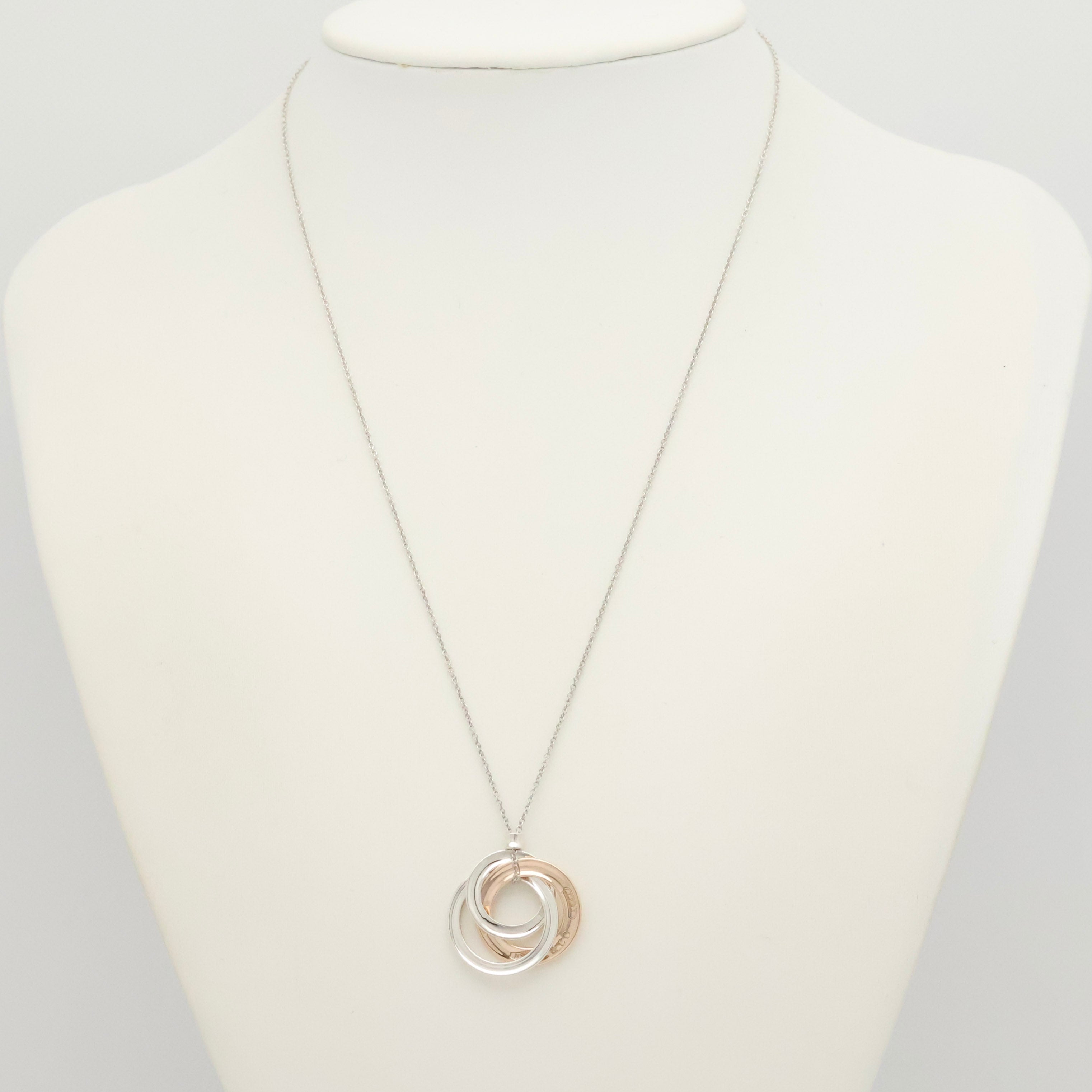 Tiffany & Co. 1837 Interlocking Circles Necklace  Sterling Silver 925 & Rubedo