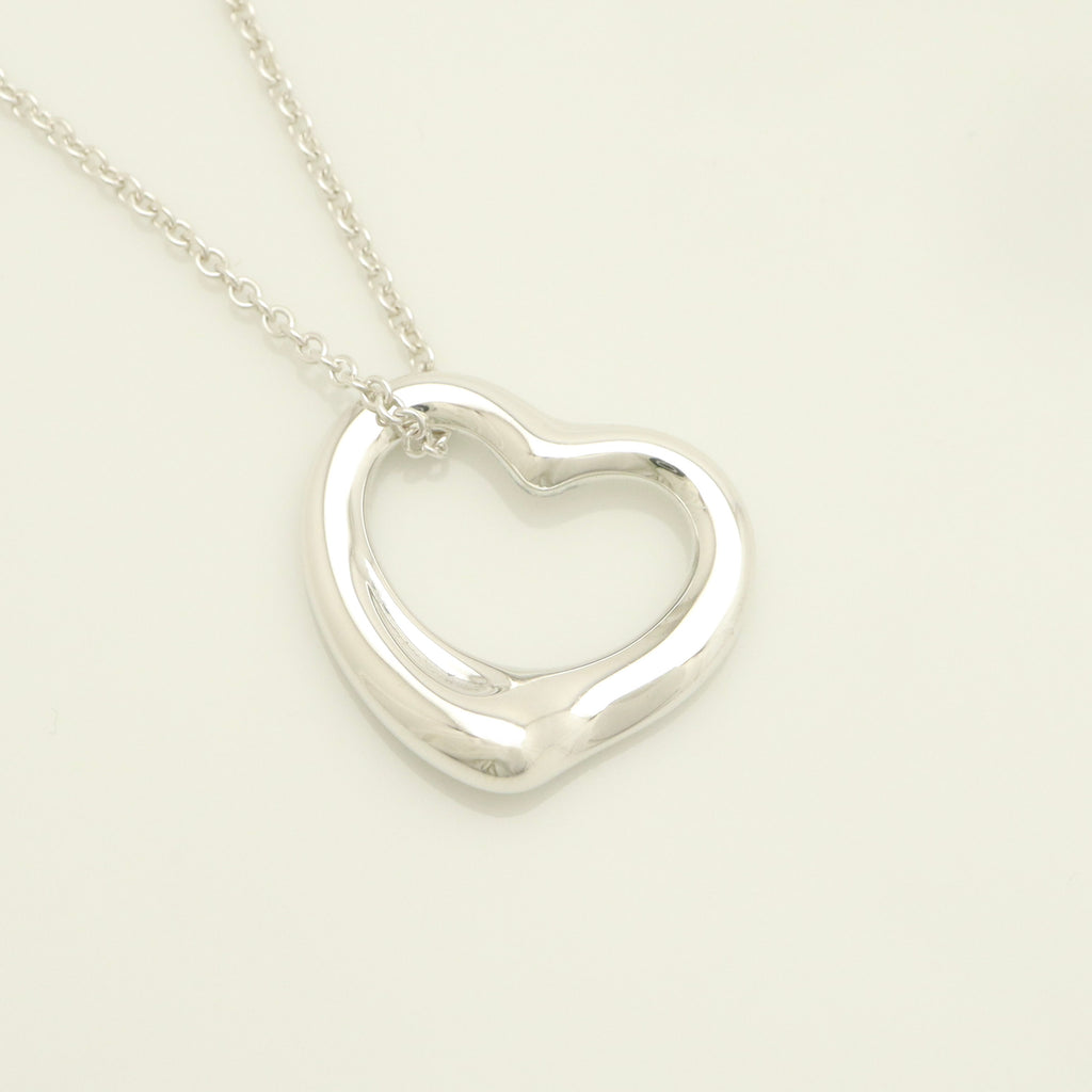 Tiffany & Co. Open Heart Pendant Necklace Sterling Silver 925