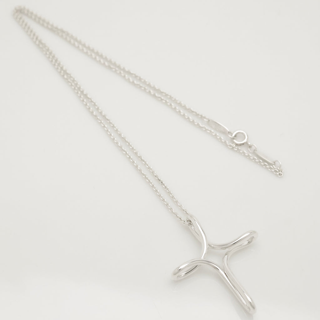  Tiffany & Co. Infinity Cross Necklace Pendant  Sterling Silver 925 