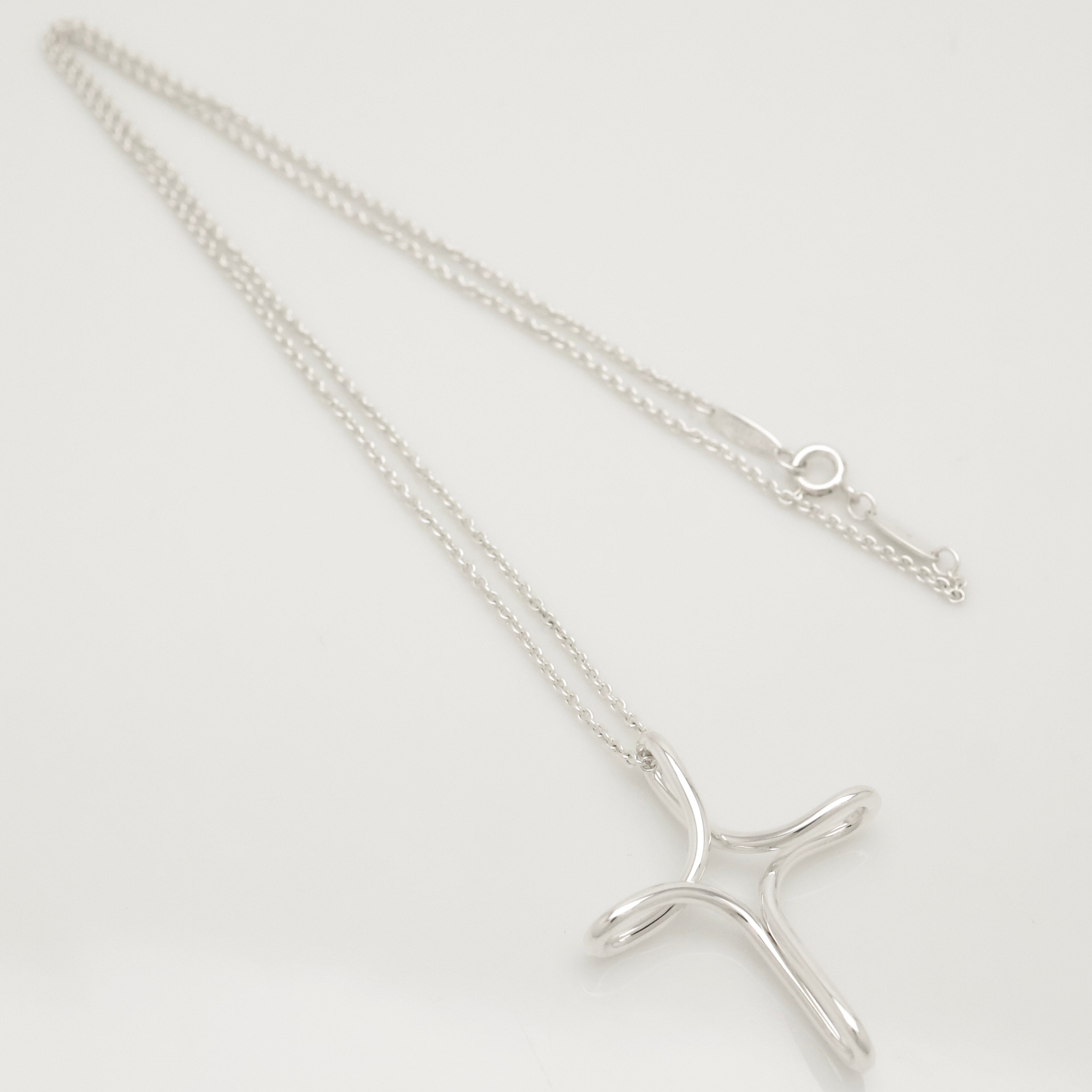  Tiffany & Co. Infinity Cross Necklace Pendant  Sterling Silver 925 