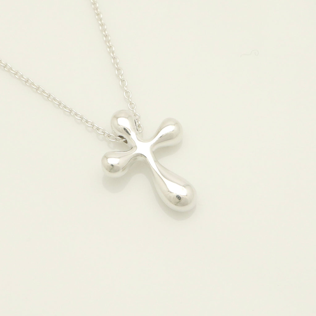  Tiffany & Co. Small Cross Pendant Necklace  Sterling Silver 925 