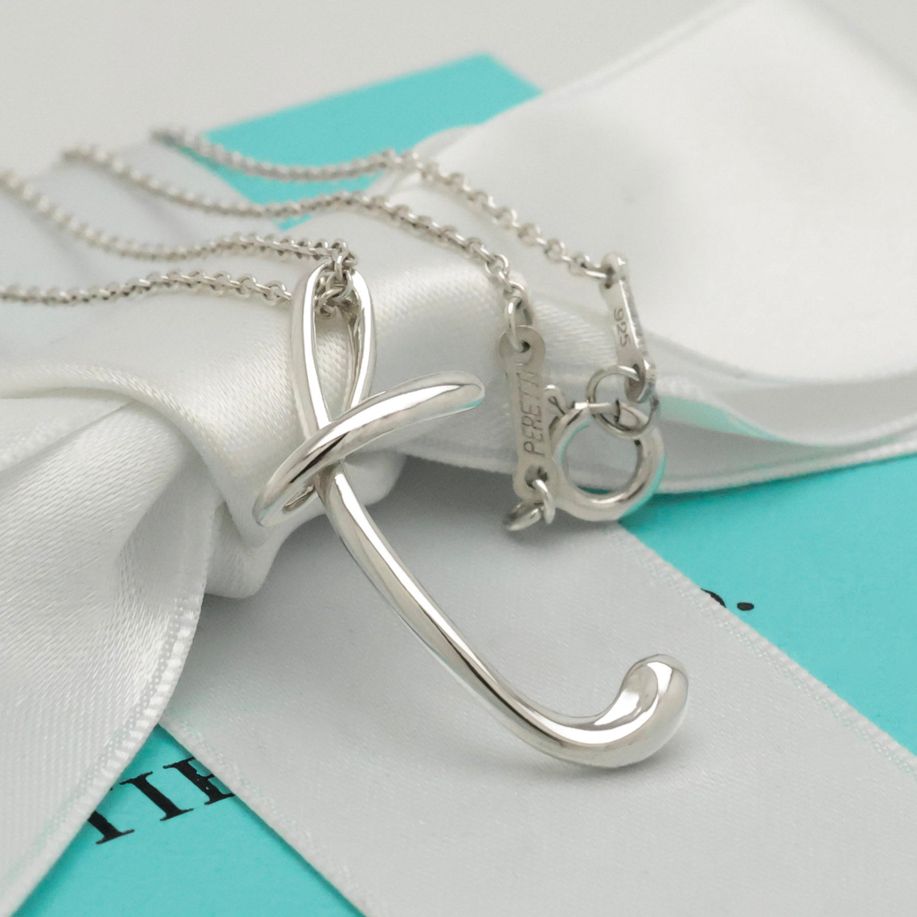 TIFFANY&Co. ノーツ レター T イニシャル  ネックレス AG925
