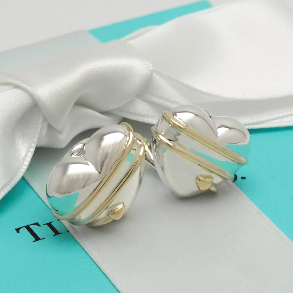 TIFFANY&Co. ハート アロー キューピット コンビ クリップ ピアス AG925 AU750