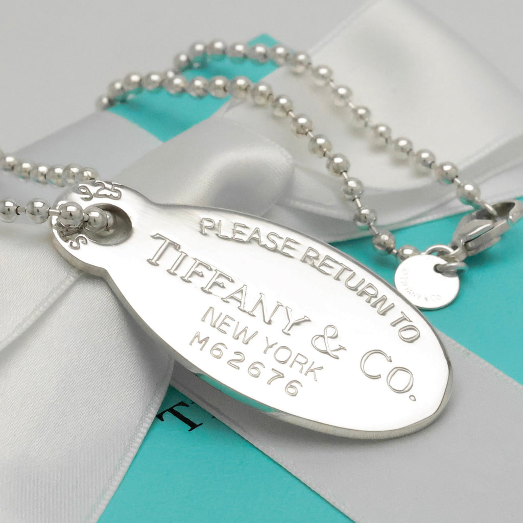 TIFFANY&Co.リターントゥ ティファニー オーバル タグ ボール チェーン ネックレス AG925
