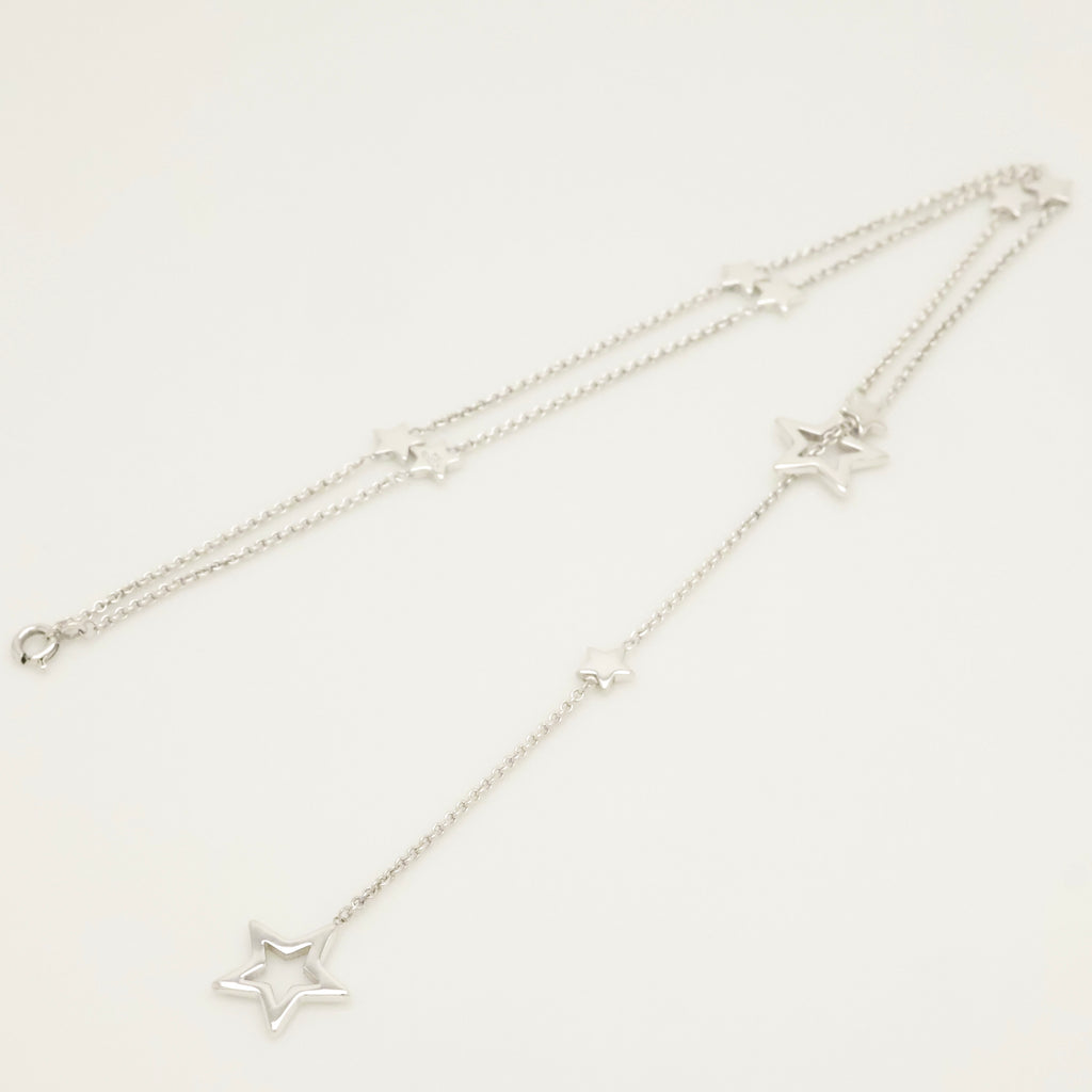 Tiffany & Co. Star Link Lariat Necklace Pendant Sterling Silver 925