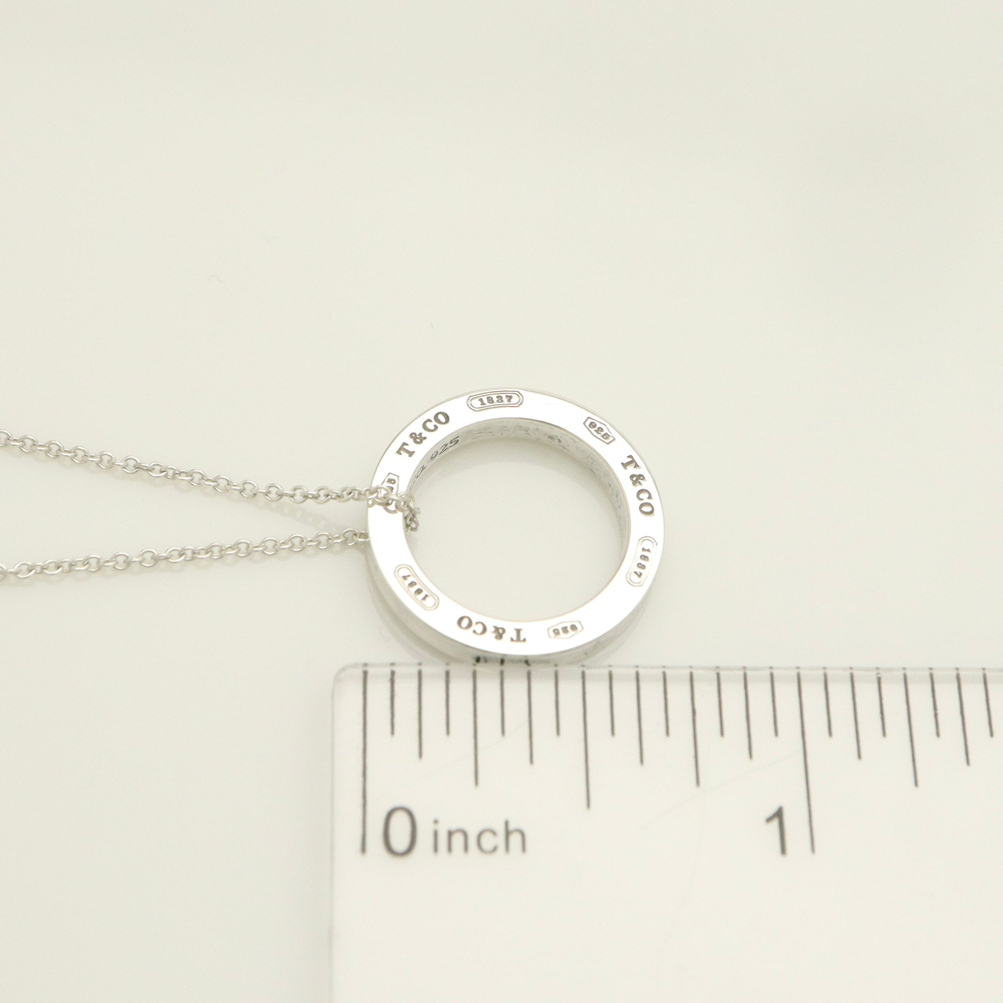 Tiffany & Co. Round Circle Pendant Necklace Sterling Silver 925