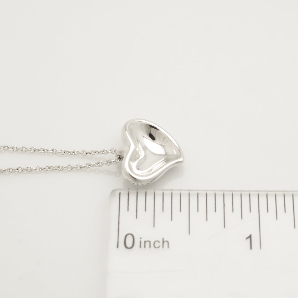 Tiffany & Co. Peretti Curved Full Heart Necklace Sterling Silver 925