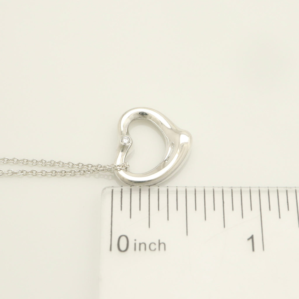 TIFFANY&Co. オープンハート 16mm 2P ダイヤモンド エルサペレッティ ネックレス AG925