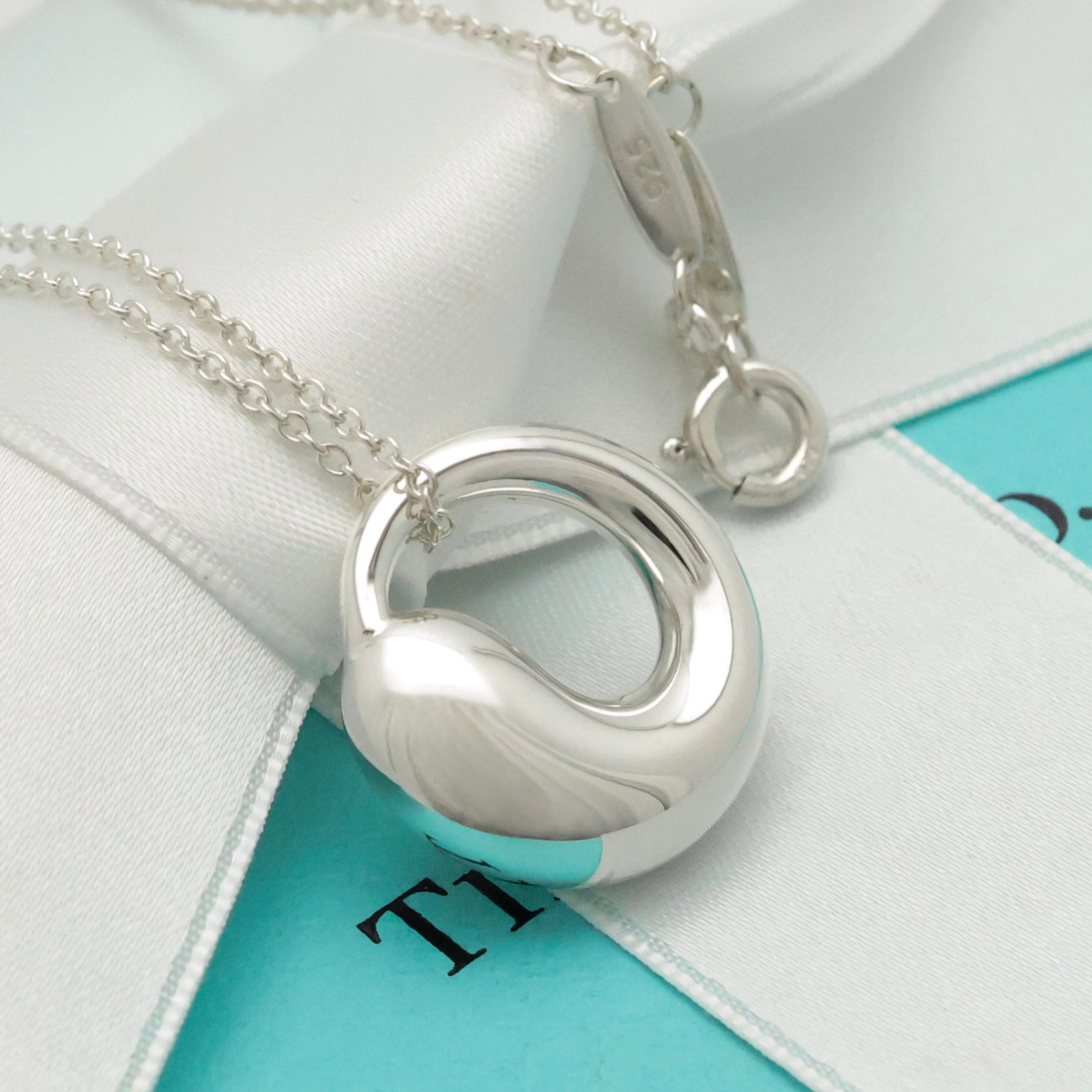 Tiffany & Co. Elsa Peretti Sterling Silver Eternal Circle Necklace