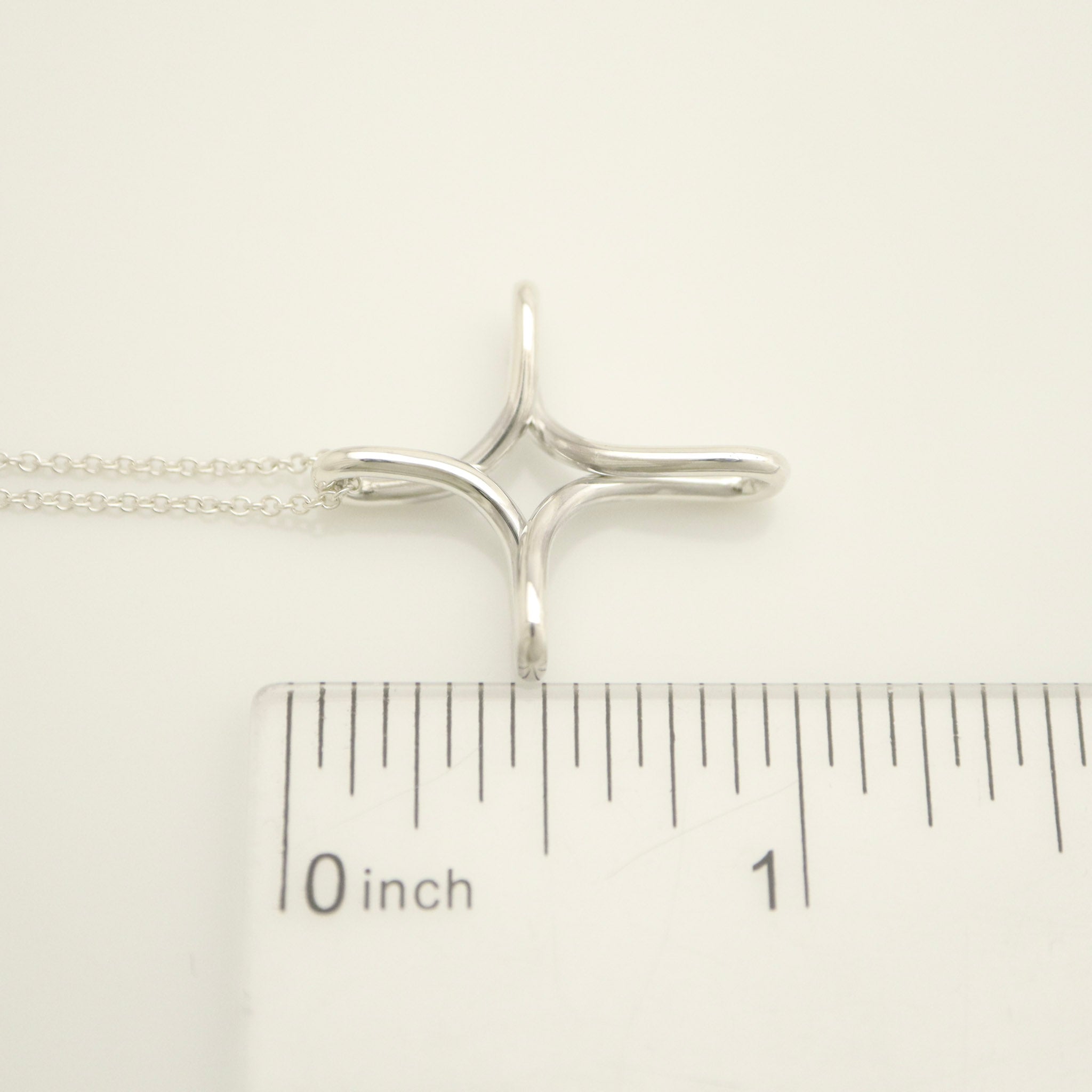  Tiffany & Co.. Infinity Cross Necklace Pendant Silver 925 