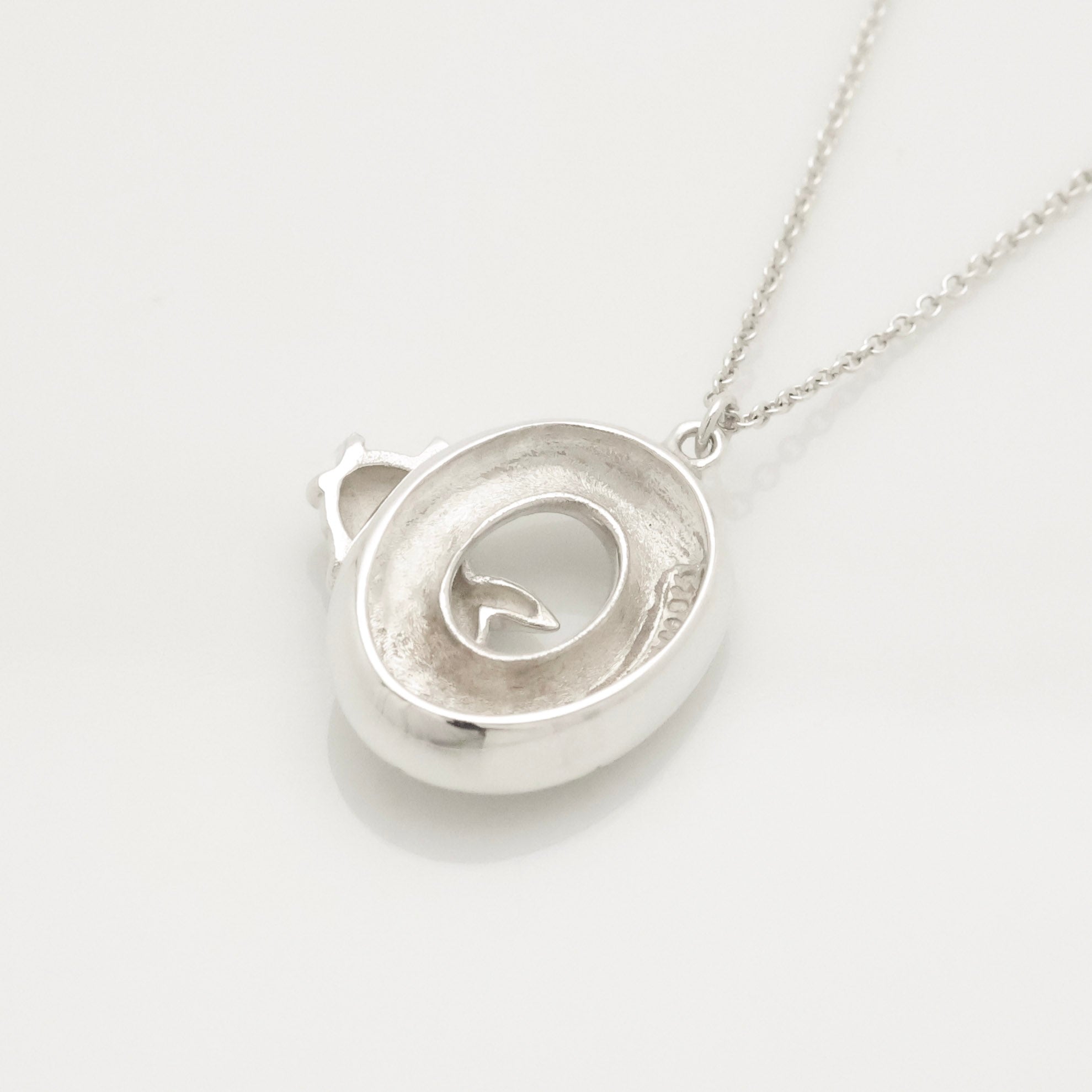 Tiffany & Co. Lifesaver Float Fish Silver Necklace Sterling Silver 925
