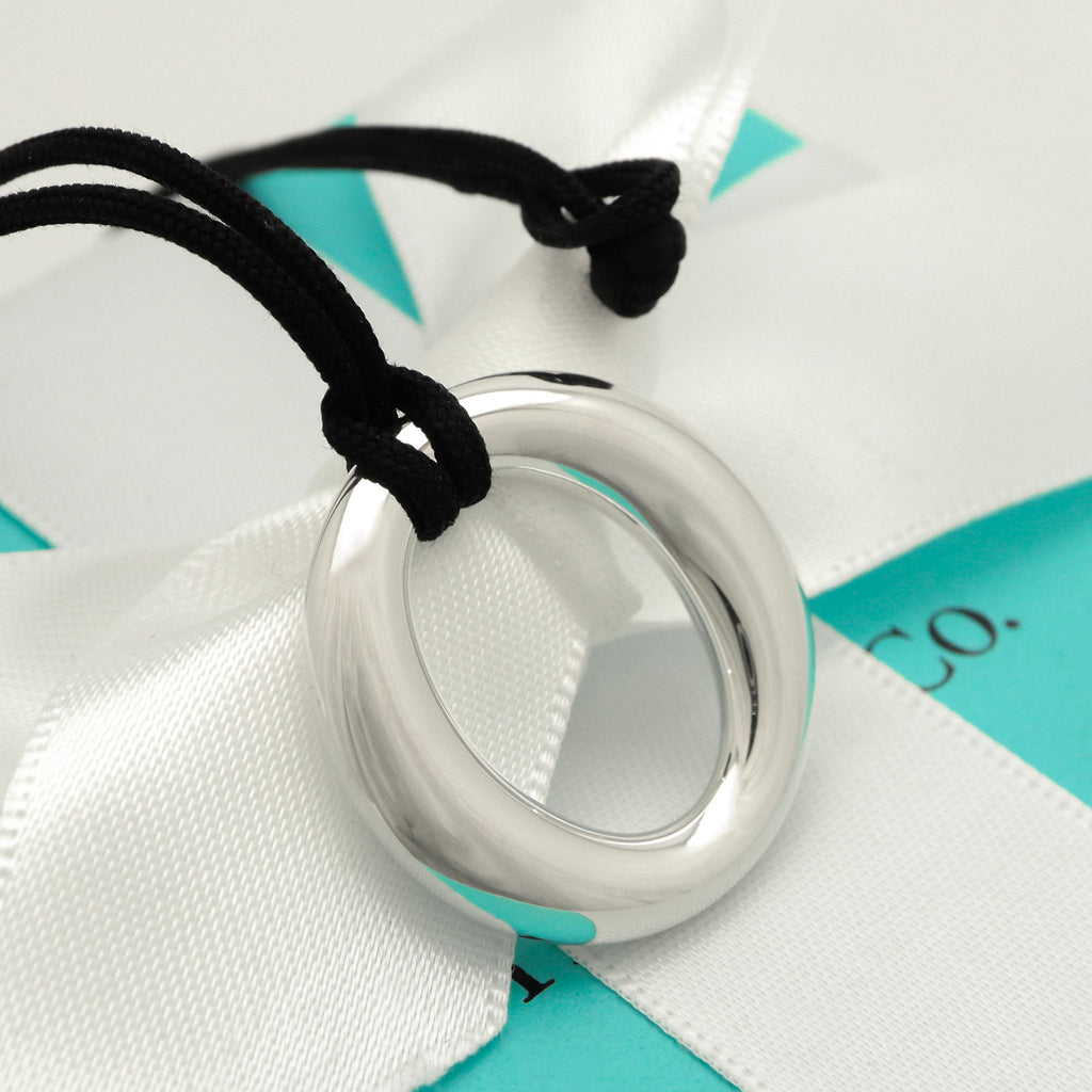  Tiffany & Co. Seviana Silk Cord Necklace Sterling Silver 925