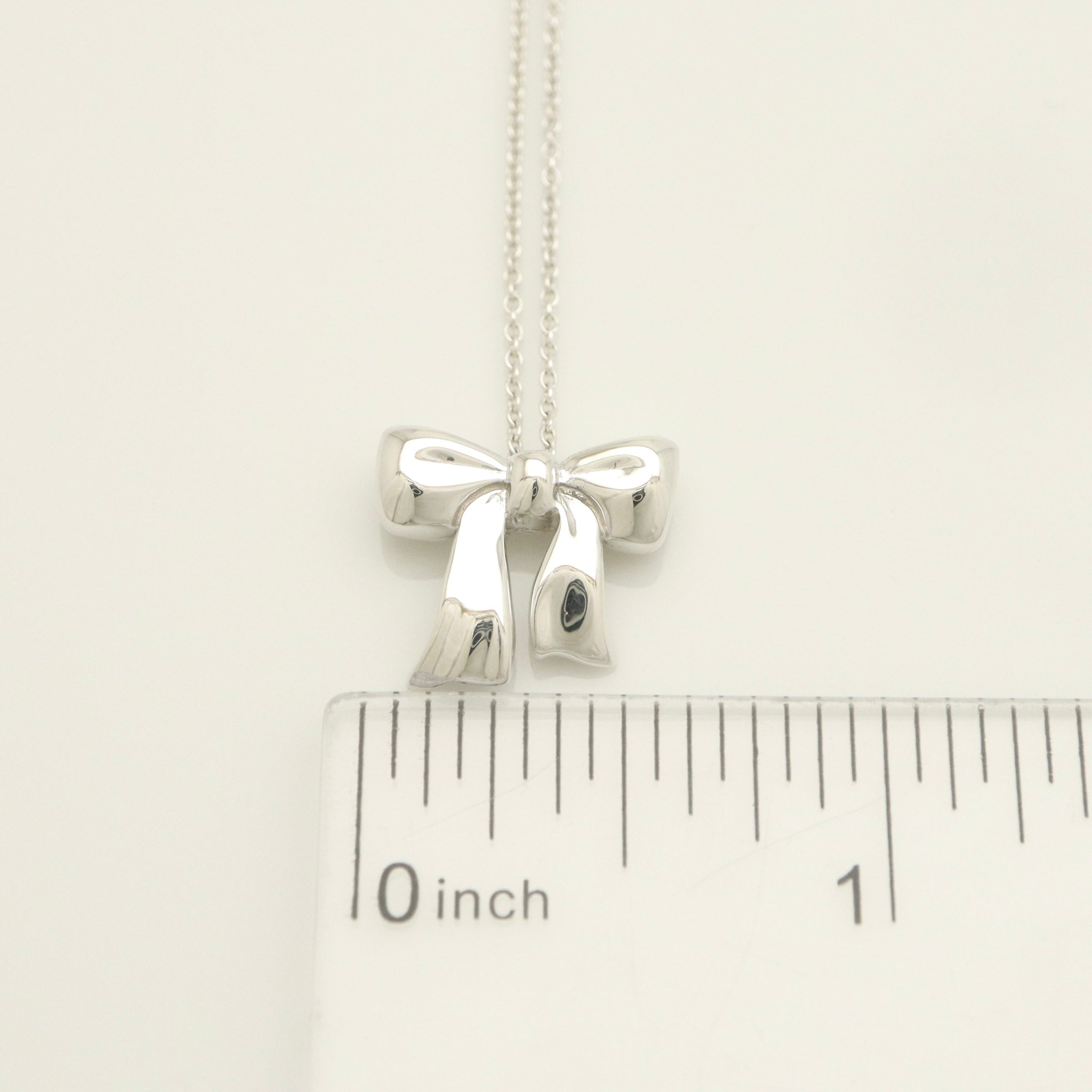 Tiffany & Co. Rare Bow Ribbon Necklace Pendant  Sterling Silver 925 
