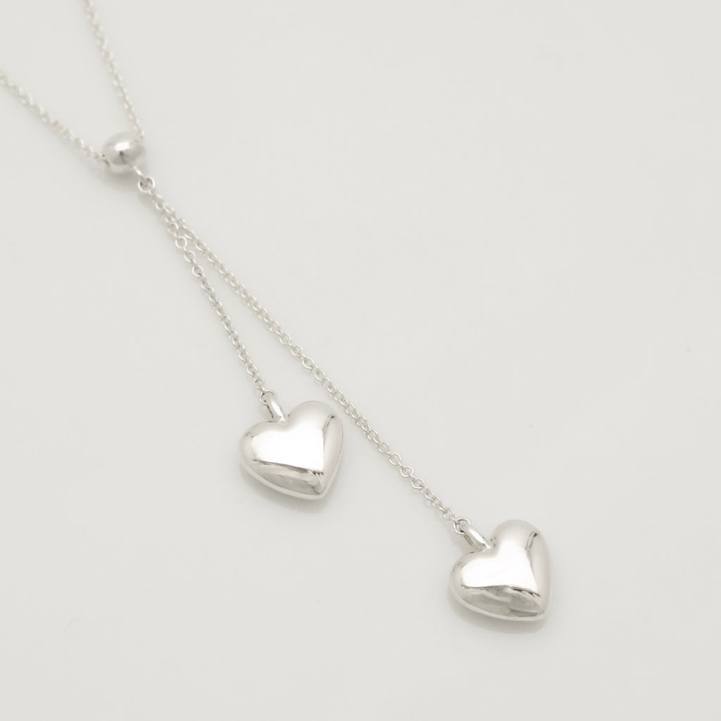 TIFFANY&Co. ダブル ドロップ ハート ネックレス AG925