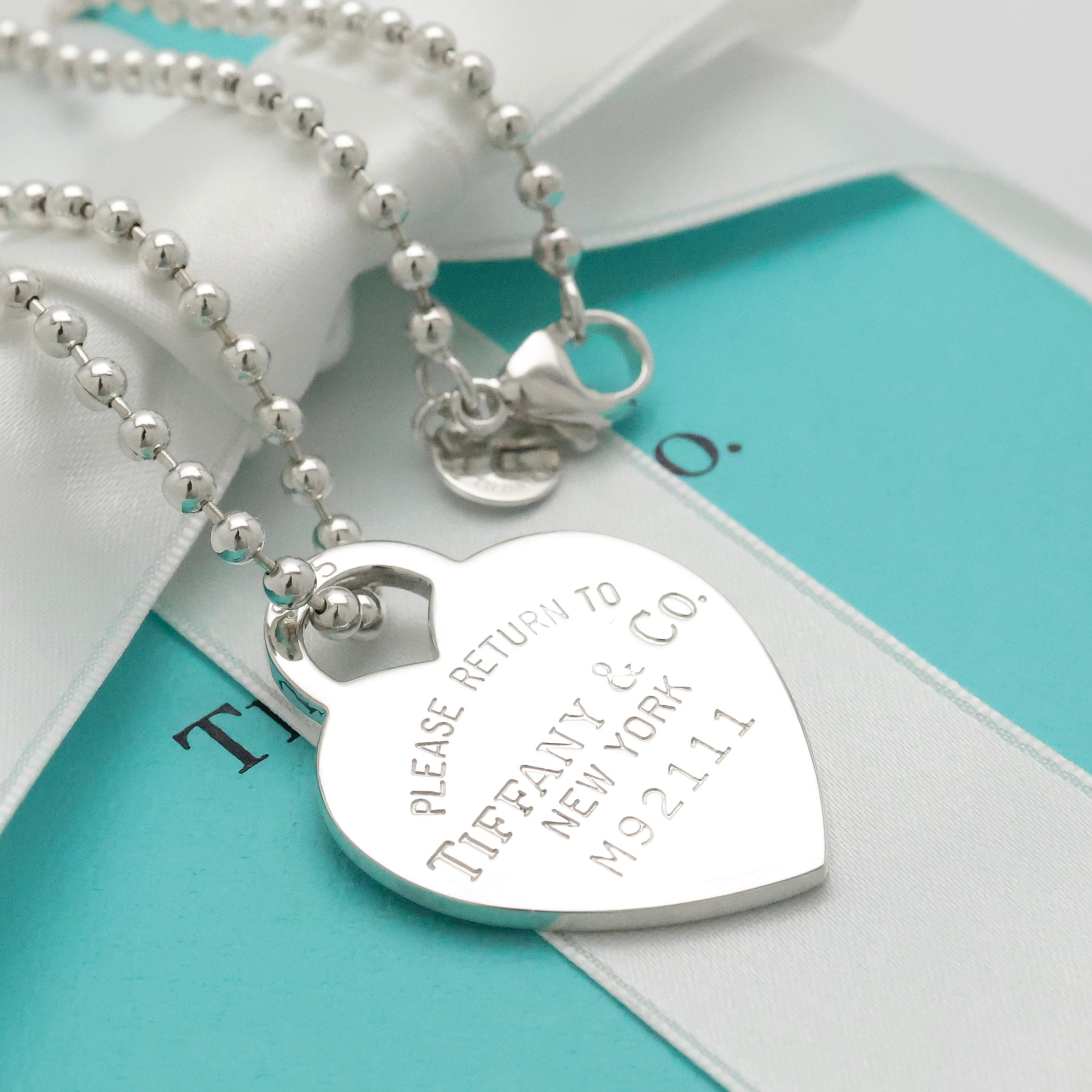 Tiffany & Co. Return to Heart Tag Long Chain Necklace Sterling Silver 925