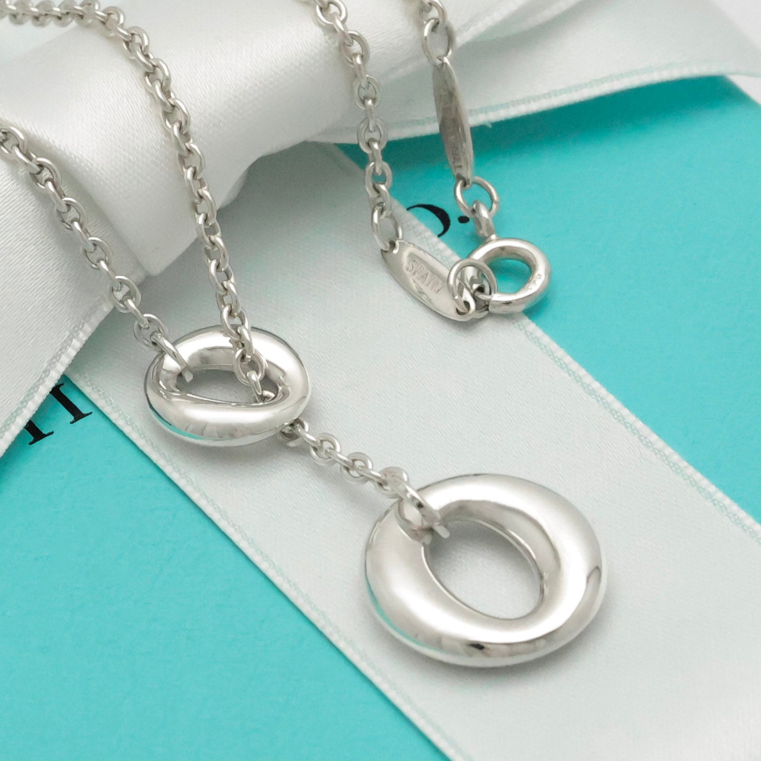 Tiffany & Co. Elsa Peretti Sevillana Lariat Necklace Sterling Silver 925