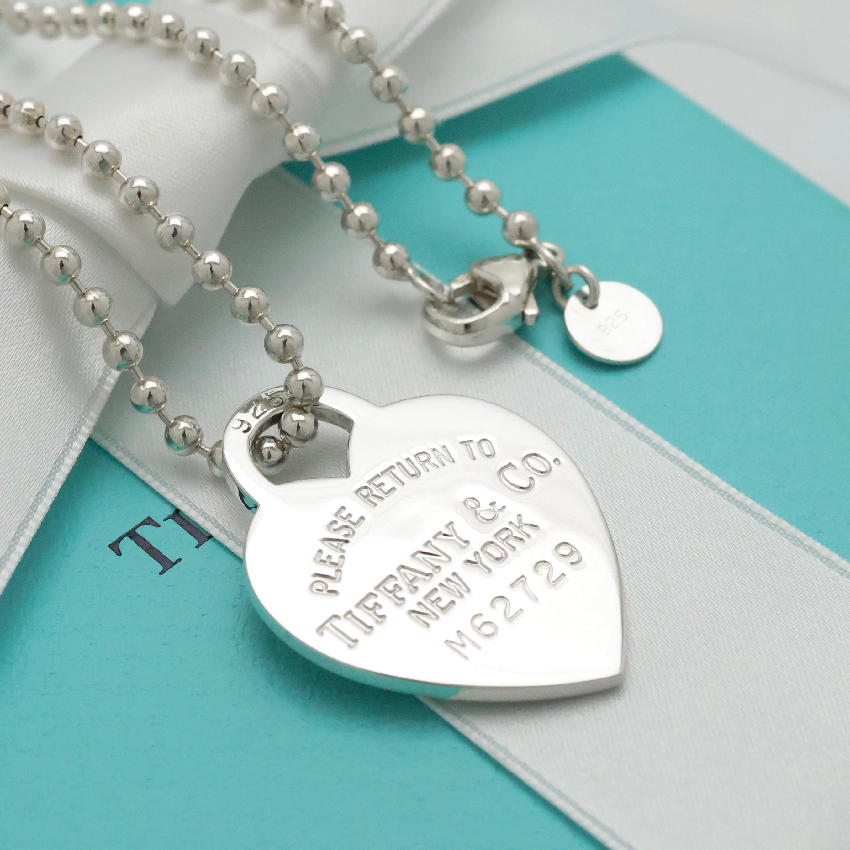 Tiffany & Co. Return to Heart Tag Long Chain Necklace Sterling Silver 925