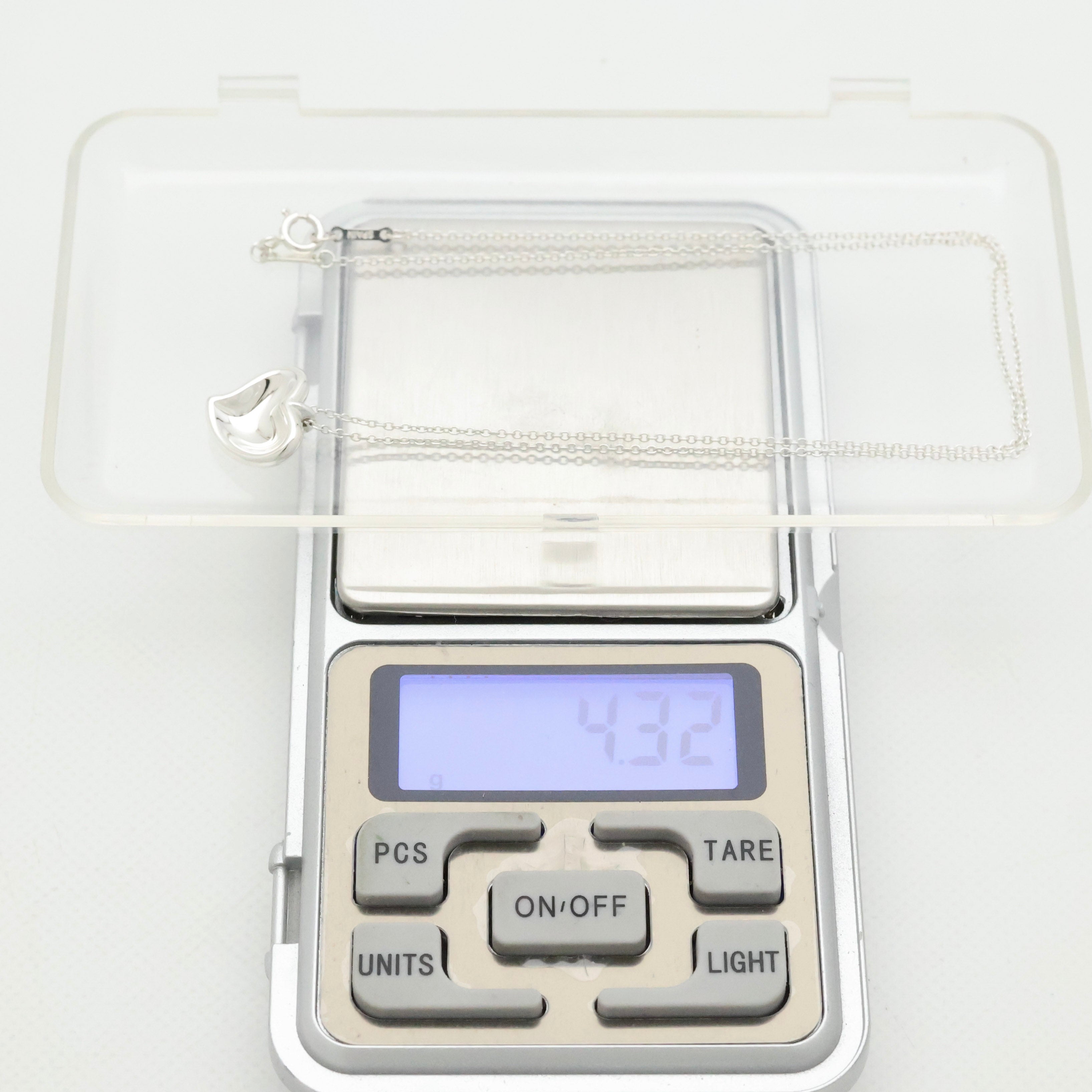 Tiffany & Co. Peretti Curved Full Heart Necklace Sterling Silver 925