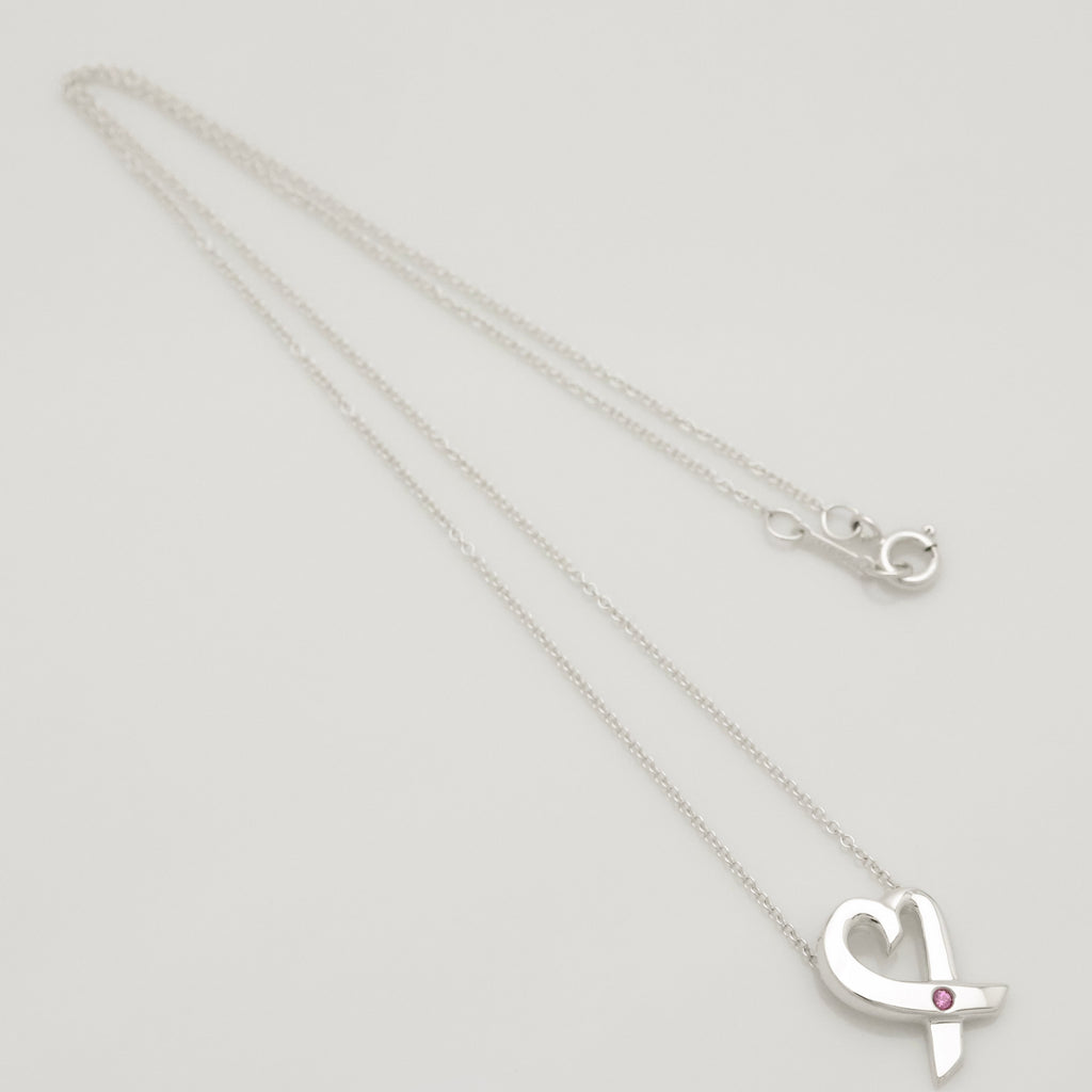 TIFFANY&Co. ラビング ハート ピンク サファイア パロマピカソ ネックレス AG925