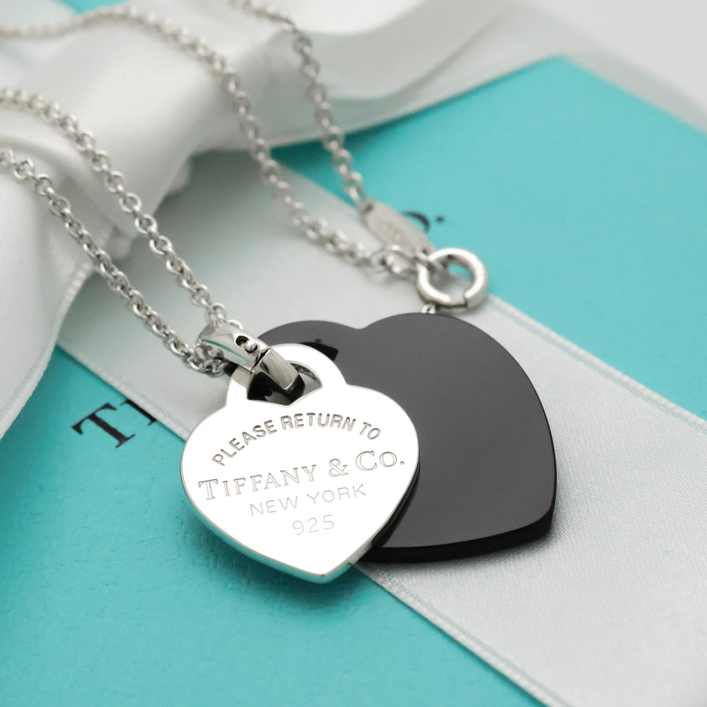 TIFFANY&Co. リターントゥ ティファニー ダブルハート ブラックボーン ネックレス  AG925