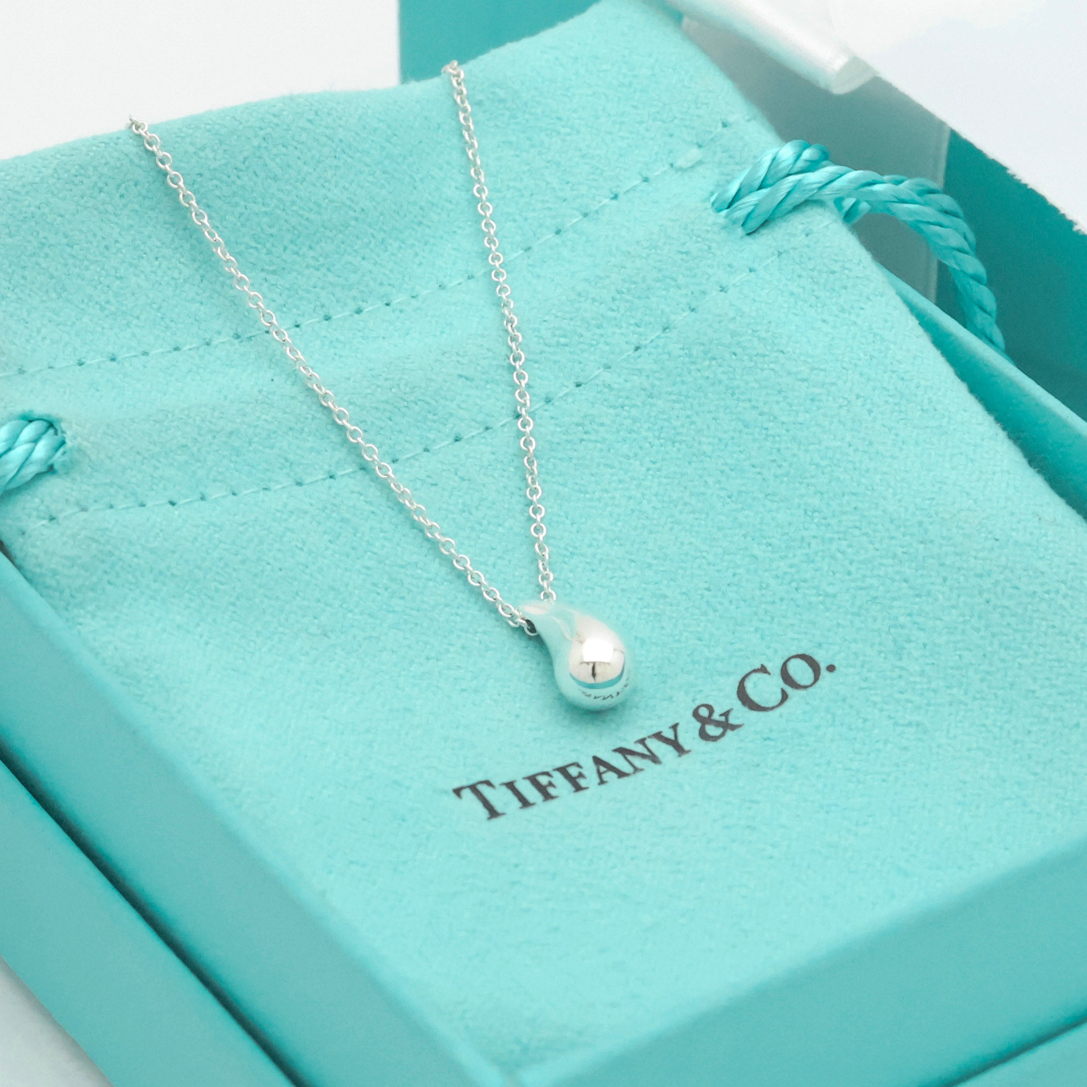 Tiffany & Co. Teardrop Necklace Pendant Sterling Silver 925 