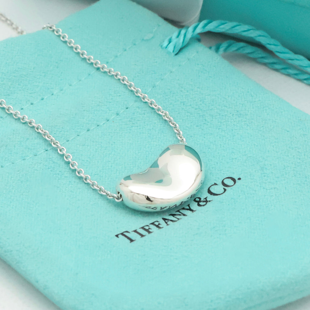  Tiffany & Co. Peretti Large  Bean Necklace  Sterling Silver 925 