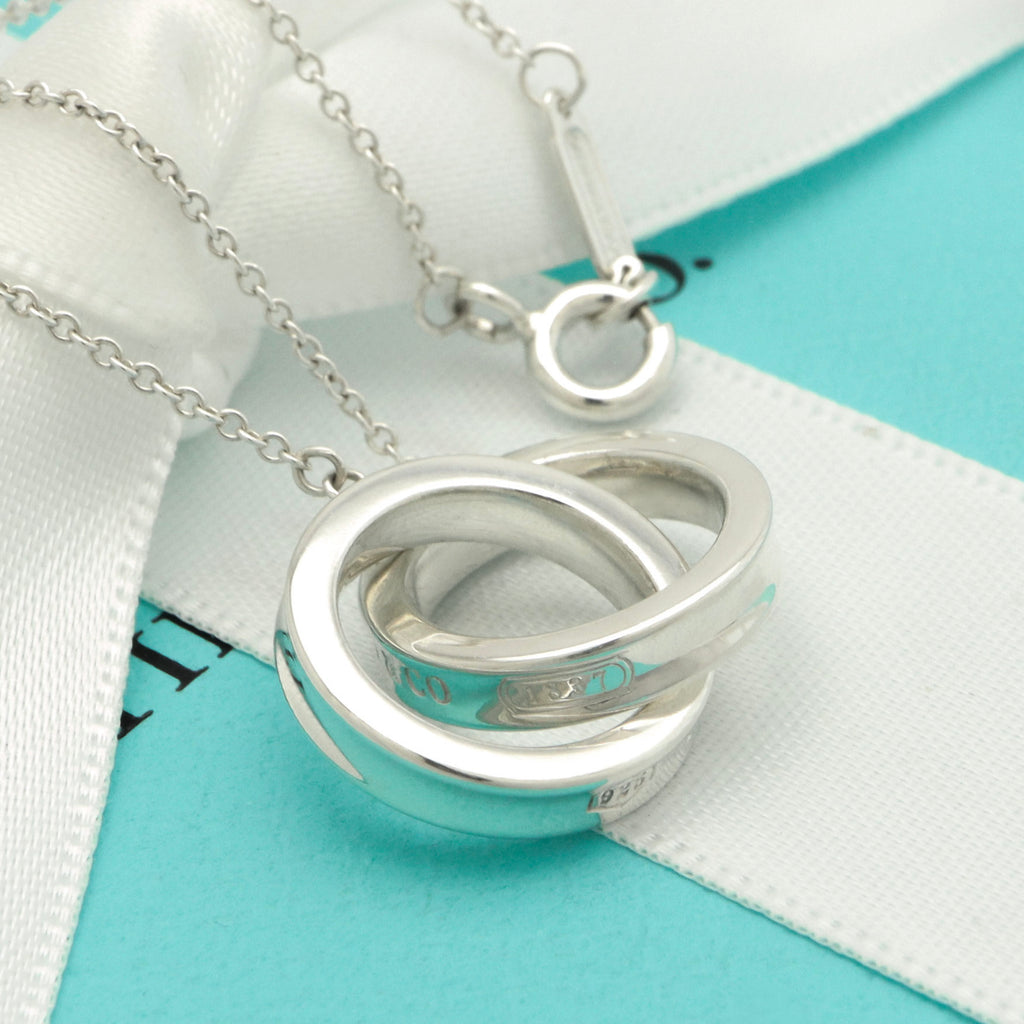 Tiffany & Co. 1837 Interlocking Circles Lariat Necklace Sterling Silver 925