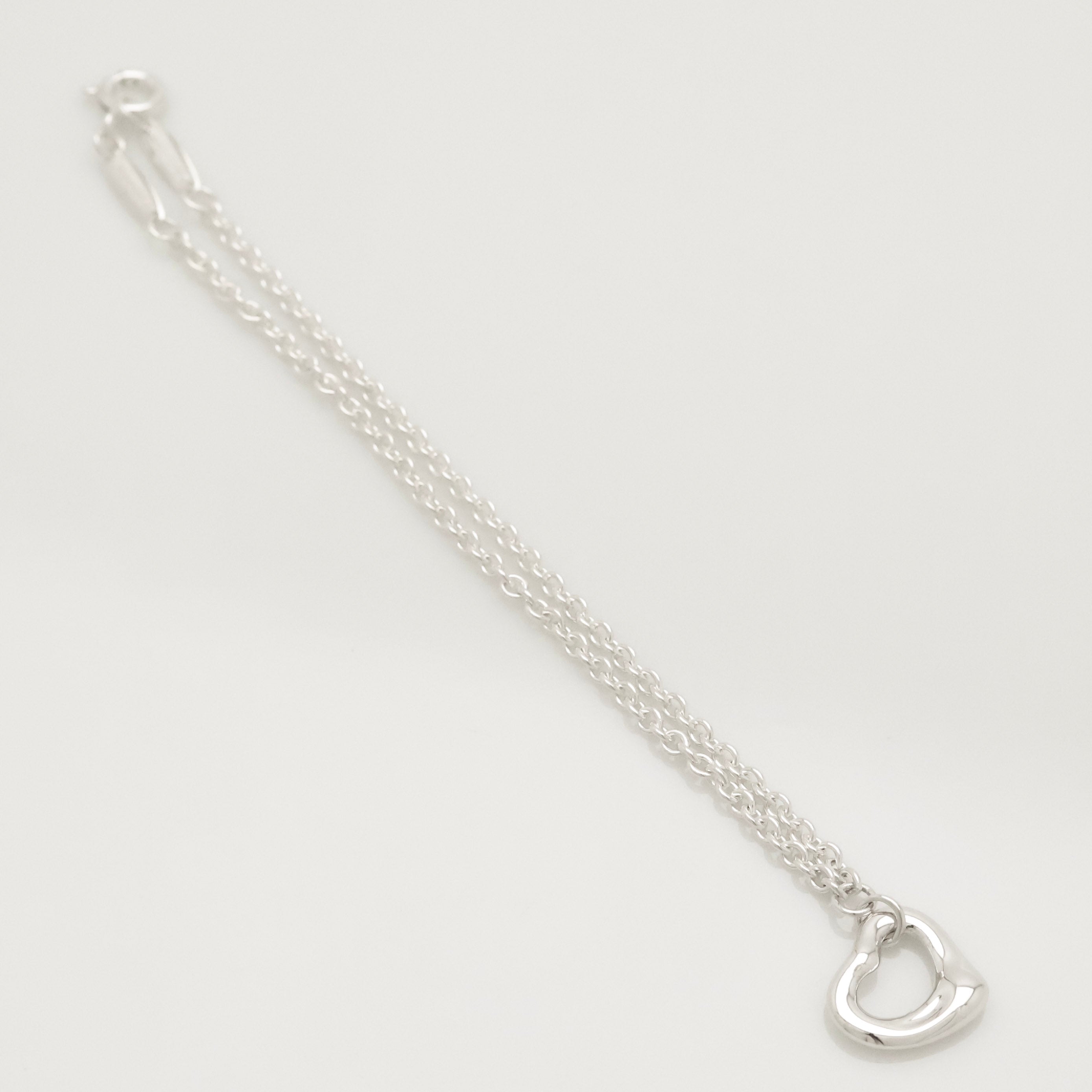 Tiffany & Co. Peretti 11mm Open Heart Bracelet Sterling Silver 925