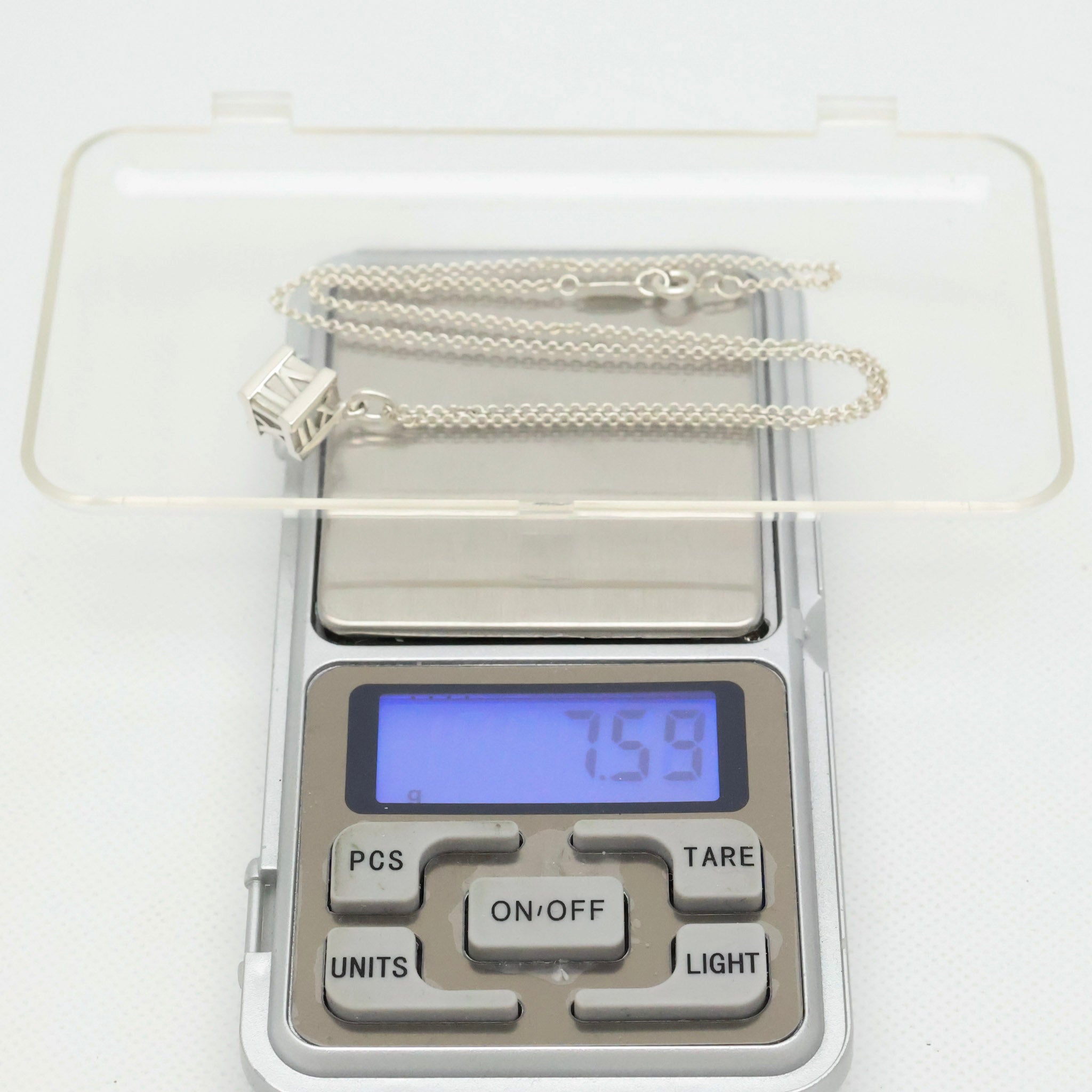  Tiffany & Co. Atlas Cube Necklace Pendant  Sterling Silver  925 