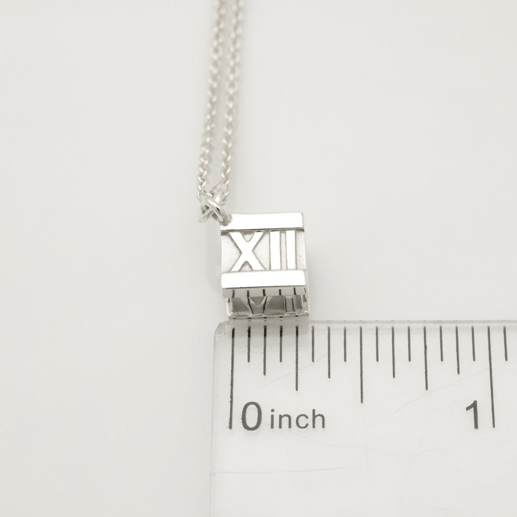  Tiffany & Co. Atlas Cube Necklace Pendant  Sterling Silver  925 