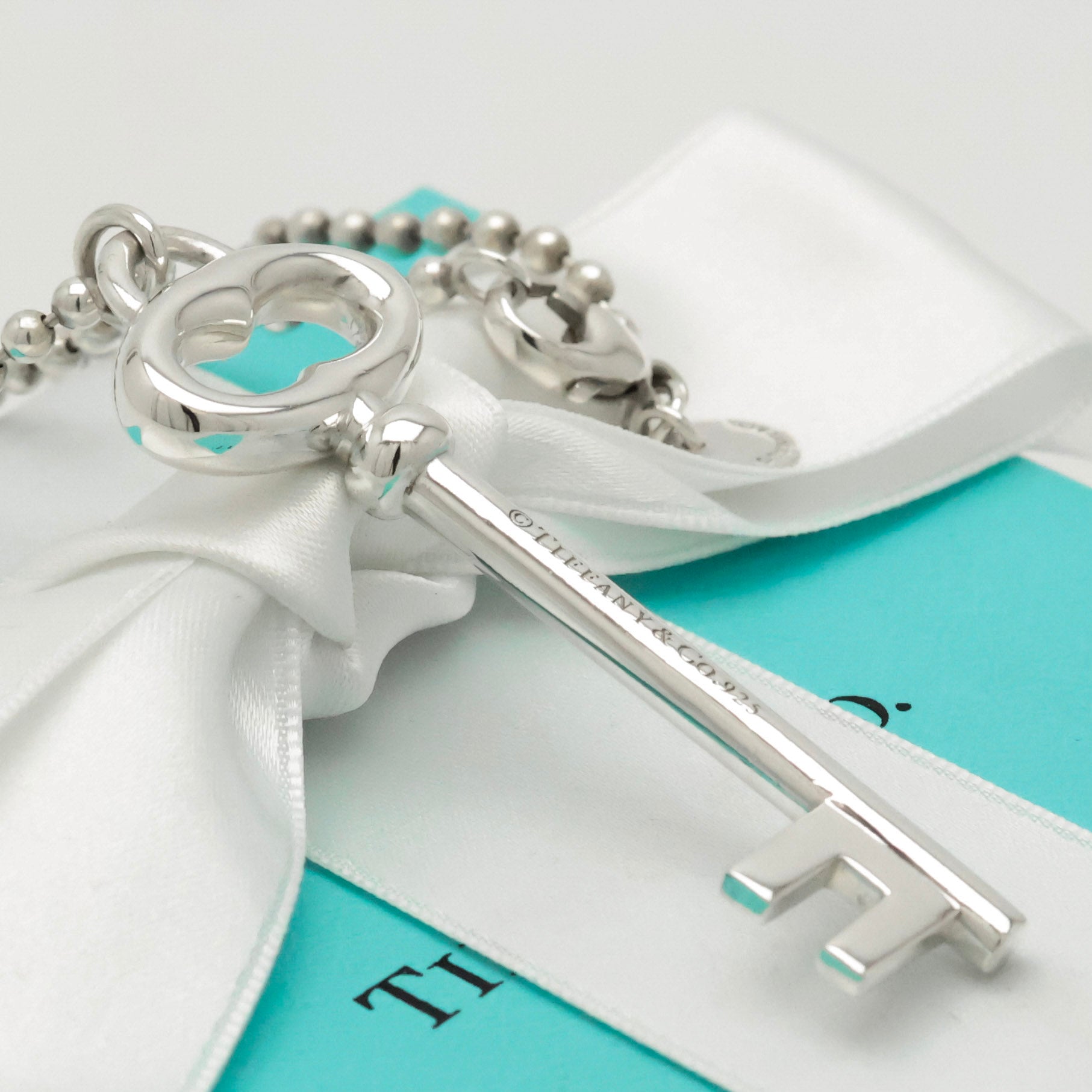 TIFFANY&Co. オーバル キー ボールチェーン ネックレス AG925