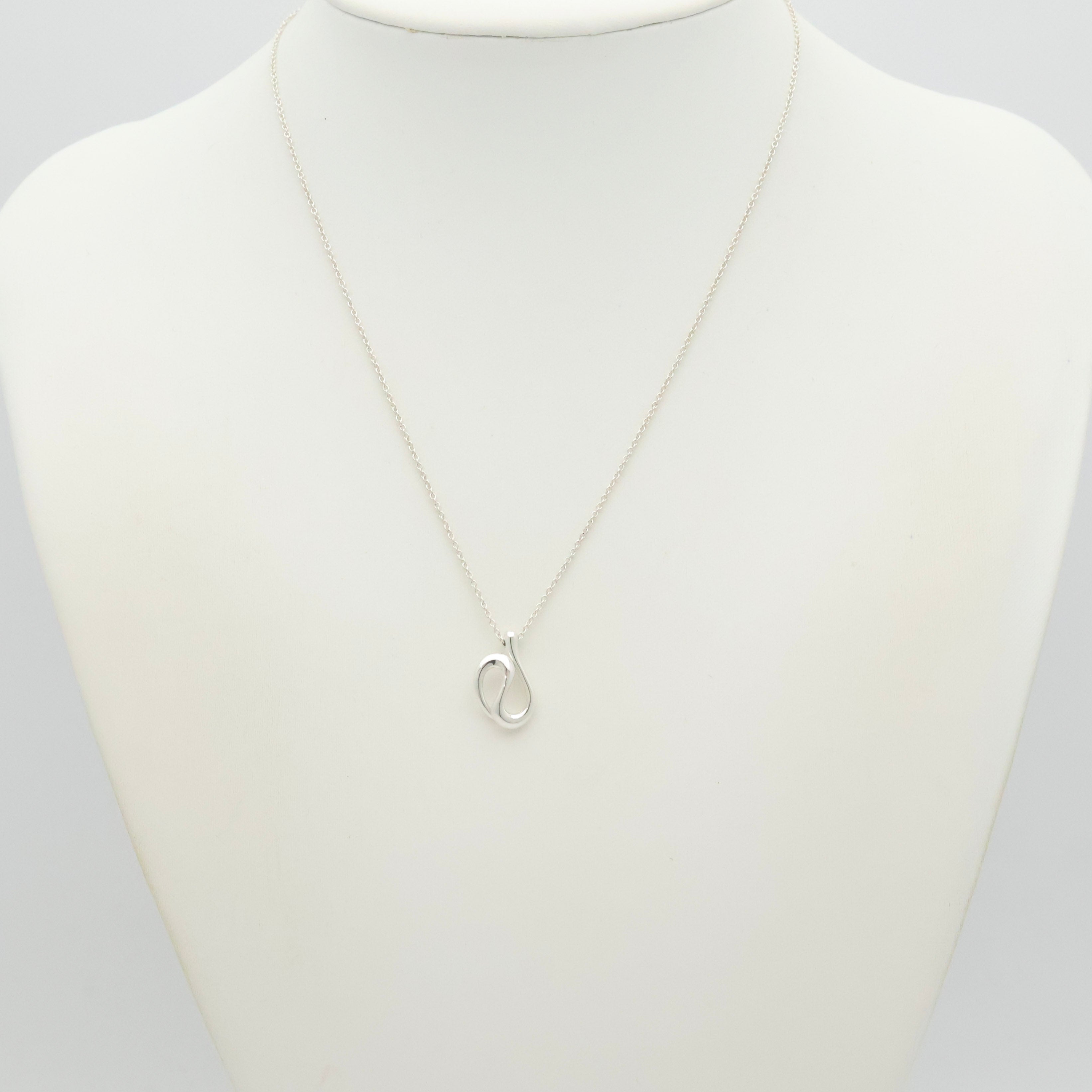 Tiffany & Co. Open Wave Pendant Necklace Sterling Silver 925