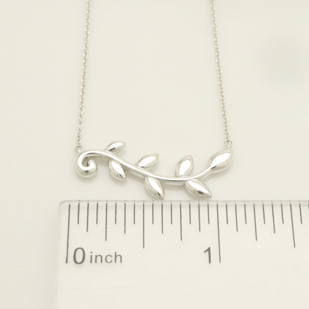 GIFT*Tiffany & Co. Picasso Olive Leaf Vine Necklace Pendant Sterling Silver 925 
